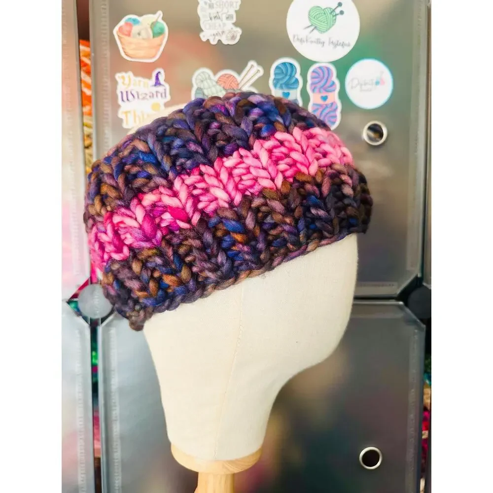 Hand Knit Around the Bend Merino Wool Headband - Winter Ear Warmer